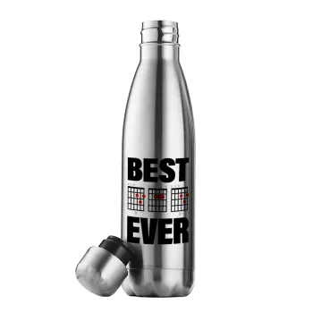 Best DAD Ever συγχορδίες κιθάρας, Μεταλλικό παγούρι θερμός Inox (Stainless steel), διπλού τοιχώματος, 500ml