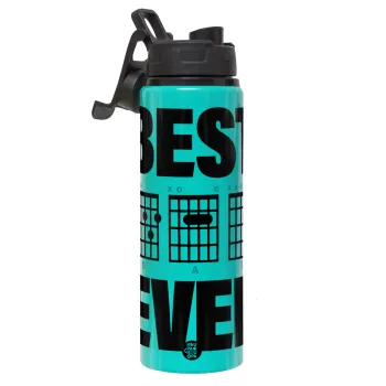 Best DAD Ever συγχορδίες κιθάρας, Μεταλλικό παγούρι νερού με καπάκι ασφαλείας, αλουμινίου 850ml