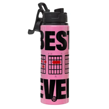 Best DAD Ever συγχορδίες κιθάρας, Μεταλλικό παγούρι νερού με καπάκι ασφαλείας, αλουμινίου 850ml