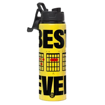 Best DAD Ever συγχορδίες κιθάρας, Μεταλλικό παγούρι νερού με καπάκι ασφαλείας, αλουμινίου 850ml