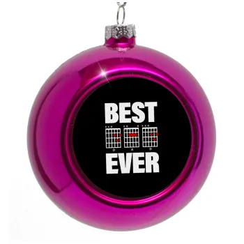 Best DAD Ever guitar chords, Purple Christmas tree ornament bauble 8cm