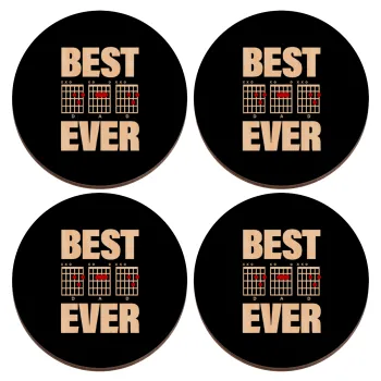 Best DAD Ever συγχορδίες κιθάρας, ΣΕΤ x4 Σουβέρ ξύλινα στρογγυλά plywood (9cm)