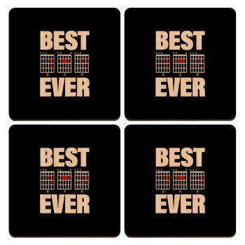 Best DAD Ever guitar chords, ΣΕΤ x4 Σουβέρ ξύλινα τετράγωνα plywood (9cm)