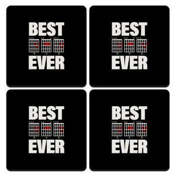 Best DAD Ever guitar chords, ΣΕΤ 4 Σουβέρ ξύλινα τετράγωνα (9cm)