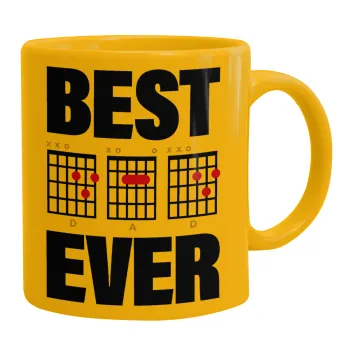 Best DAD Ever guitar chords, Ceramic coffee mug yellow, 330ml