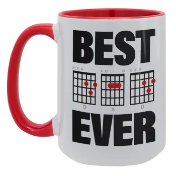 Best DAD Ever συγχορδίες κιθάρας, Κούπα Mega 15oz, κεραμική Κόκκινη, 450ml