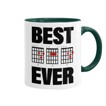 Best DAD Ever guitar chords, Mug colored green, ceramic, 330ml