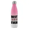 Metal mug thermos Pink/White (Stainless steel), double wall, 500ml
