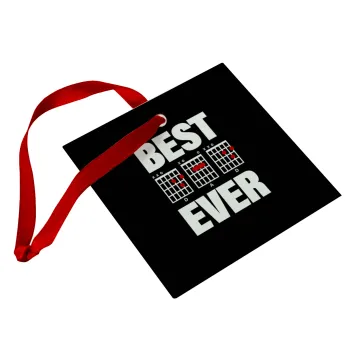 Best DAD Ever guitar chords, Christmas ornament, glass square ornament 9x9cm