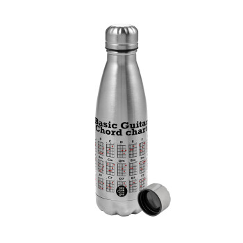 Guitar tabs, Metallic water bottle, stainless steel, 750ml