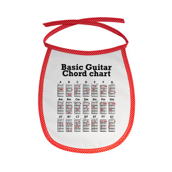 Συγχορδίες κιθάρας, Σαλιάρα μωρού αλέκιαστη με κορδόνι Κόκκινη