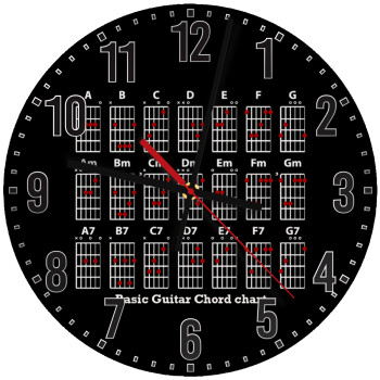 Guitar tabs, Ρολόι τοίχου ξύλινο (30cm)