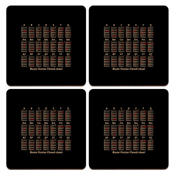 Συγχορδίες κιθάρας, ΣΕΤ x4 Σουβέρ ξύλινα τετράγωνα plywood (9cm)