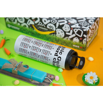 Guitar tabs, Easter candle,Travel Tumbler 2 Lids, with metal straw & cleaning brush & aromatic flat candle (30cm) (BLUE)