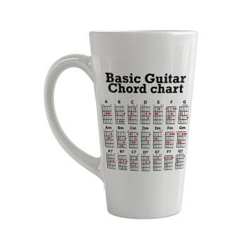 Guitar tabs, Κούπα κωνική Latte Μεγάλη, κεραμική, 450ml