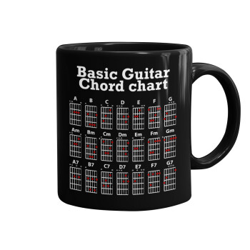 Guitar tabs, Mug black, ceramic, 330ml