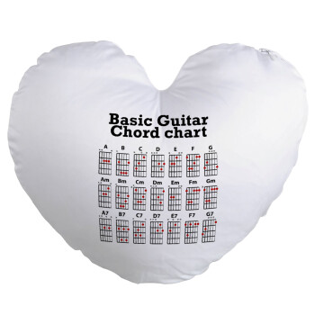 Guitar tabs, Μαξιλάρι καναπέ καρδιά 40x40cm περιέχεται το  γέμισμα