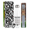 Easter candle, metallic white thermos bottle (500ml) & aromatic flat candle (30cm) (GRAY)