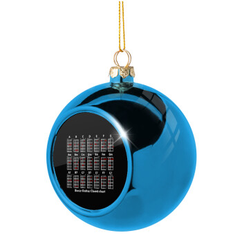 Guitar tabs, Χριστουγεννιάτικη μπάλα δένδρου Μπλε 8cm