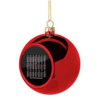 Guitar tabs, Χριστουγεννιάτικη μπάλα δένδρου Κόκκινη 8cm