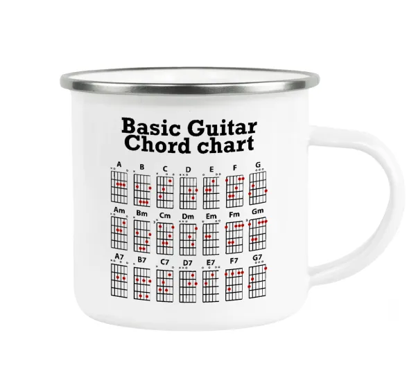 Guitar tabs — Metallic enamel cup white 360ml