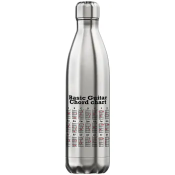 Συγχορδίες κιθάρας, Μεταλλικό παγούρι θερμός Inox (Stainless steel), διπλού τοιχώματος, 750ml