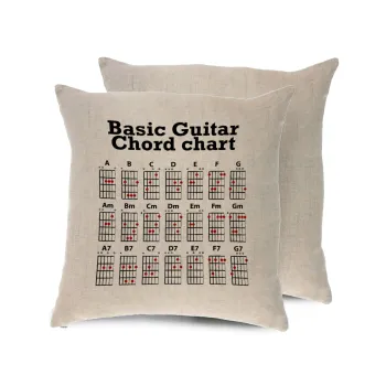 Guitar tabs, Μαξιλάρι καναπέ ΛΙΝΟ 40x40cm περιέχεται το  γέμισμα
