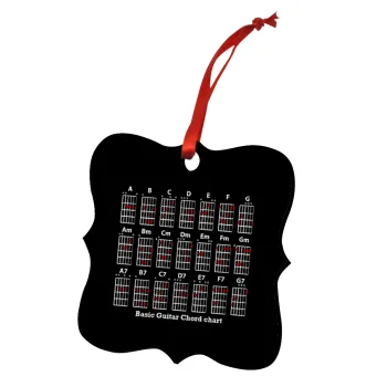Guitar tabs, Christmas ornament polygon wooden 7.5cm