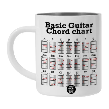 Guitar tabs, BIG Mug Stainless steel double wall (450ml, White)