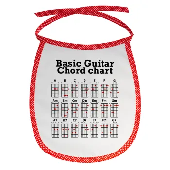 Guitar tabs, Σαλιάρα μωρού αλέκιαστη με κορδόνι Κόκκινη