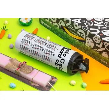 Guitar tabs, Easter candle,Travel Tumbler 2 Lids, with metal straw & cleaning brush & aromatic flat candle (30cm) (PINK)