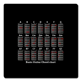 Guitar tabs, Τετράγωνο μαγνητάκι ξύλινο 6x6cm