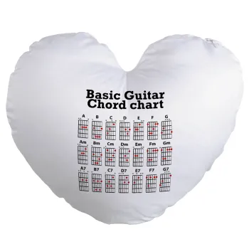 Guitar tabs, Μαξιλάρι καναπέ καρδιά 40x40cm περιέχεται το  γέμισμα