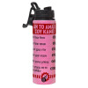 Metallic water bottle with safety lid, 850ml aluminum