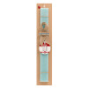 Easter Set, wooden keychain & aromatic flat Easter candle (30cm) (TURQUOISE)