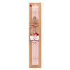 Easter Set, wooden keychain & scented flat Easter candle (30cm) (PINK)