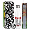 Easter candle, metallic white thermos bottle (500ml) & aromatic flat candle (30cm) (GRAY)