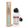 Easter Set, metallic aluminum water bottle (500ml) & scented flat candle (30cm) (TURQUOISE)