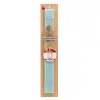 Easter Set, wooden keychain & aromatic flat Easter candle (30cm) (TURQUOISE)
