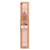 Easter Set, wooden keychain & scented flat Easter candle (30cm) (PINK)