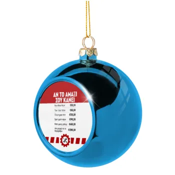Annoying Noise in Car, Blue Christmas tree ball ornament 8cm