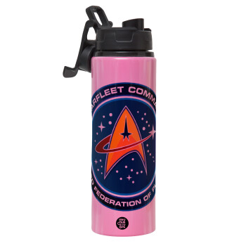 Starfleet command, Metallic water bottle with safety lid, 850ml aluminum