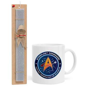 Starfleet command, Easter Set, Ceramic Cup (330ml) & Easter aromatic flat candle (30cm) (GRAY)
