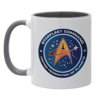 Starfleet command, Κούπα χρωματιστή γκρι, κεραμική, 330ml