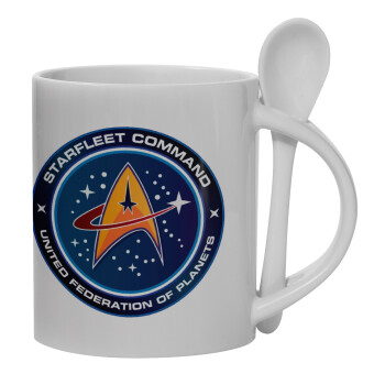 Starfleet command, Κούπα, κεραμική με κουταλάκι, 330ml (1 τεμάχιο)