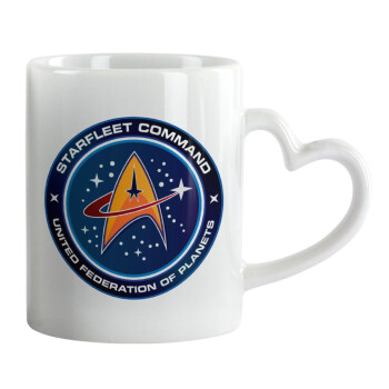Starfleet command, Mug heart handle, ceramic, 330ml
