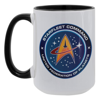 Starfleet command, Κούπα Mega 15oz, κεραμική Μαύρη, 450ml