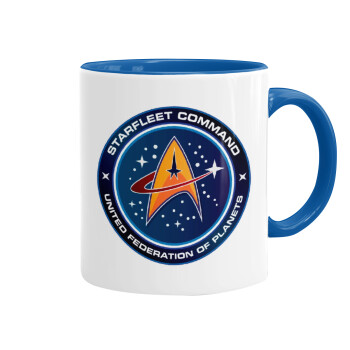 Starfleet command, Mug colored blue, ceramic, 330ml