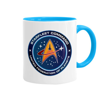 Starfleet command, Κούπα χρωματιστή γαλάζια, κεραμική, 330ml