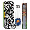 Easter candle, metallic white thermos bottle (500ml) & aromatic flat candle (30cm) (GRAY)